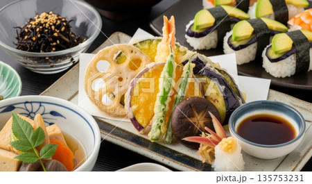 おいしい天ぷら盛合せ料理 135753231
