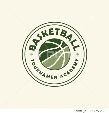 Green Basketball Tournament Academy Circular Seal Logo 135753526
