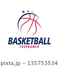 Minimalist Basketball Motion and Speed Logo 135753534