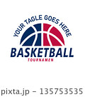 Basketball Tournament Logo with Curved 135753535