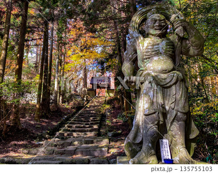 両子寺仁王像と紅葉 両子寺仁王像と紅葉 135755103