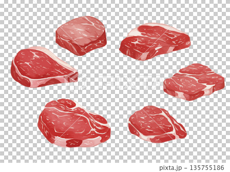 Watercolor style beef illustration 135755186