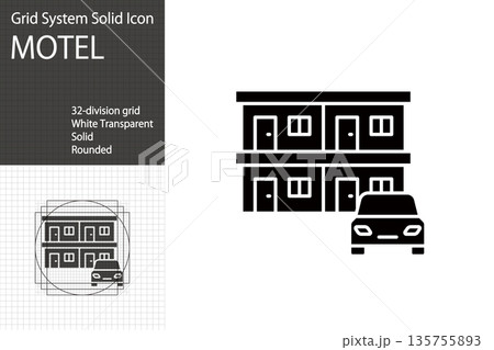 モーテルや民泊を表す建物アイコン 135755893