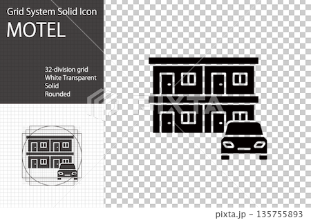 モーテルや民泊を表す建物アイコン 135755893