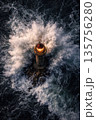Lighthouse Beaming Light Amidst Crashing Storm Waves. AI Generated Lighthouse Beaming Light Amidst Crashing Storm Waves. AI Generated 135756280
