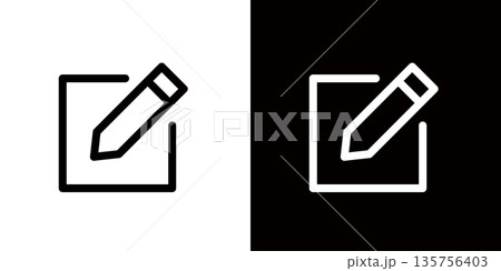 編集や署名を表すアイコン,メモ帳や編集などのシンボル 135756403