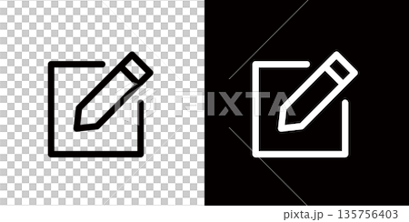 編集や署名を表すアイコン,メモ帳や編集などのシンボル 135756403