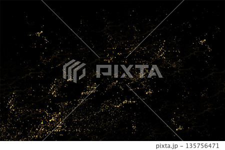 Background with isolated wave golden pattern on black background 135756471