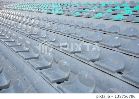 STADIUM - Football field with colored seats 135756796