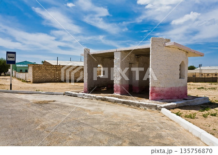 An old brick bus stop An old brick bus stop 135756870