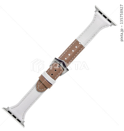 leather straps for smart watches, on a white background leather straps for smart watches, on a white background 135758927