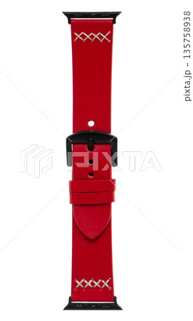 leather straps for smart watches, on a white background leather straps for smart watches, on a white background 135758938