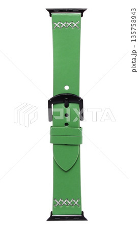 leather straps for smart watches, on a white background leather straps for smart watches, on a white background 135758943
