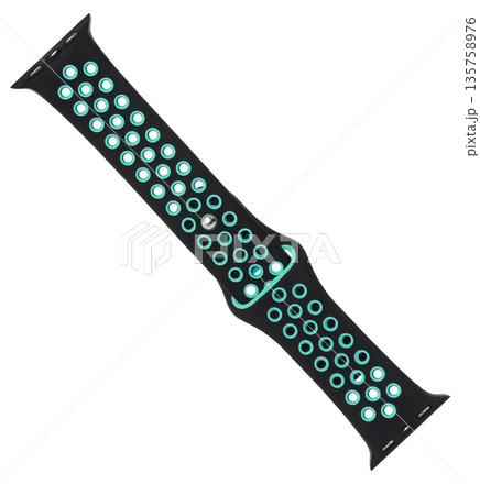 silicone strap for smart watches, on a white background in isolation, collage silicone strap for smart watches, on a white background in isolation, collage 135758976
