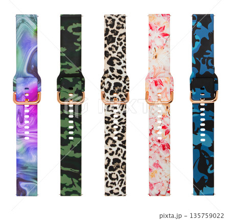 strap for smart watch, isolated on white background, collage strap for smart watch, isolated on white background, collage 135759022