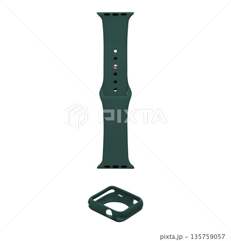 silicone strap for smart watches, on a white background in isolation silicone strap for smart watches, on a white background in isolation 135759057
