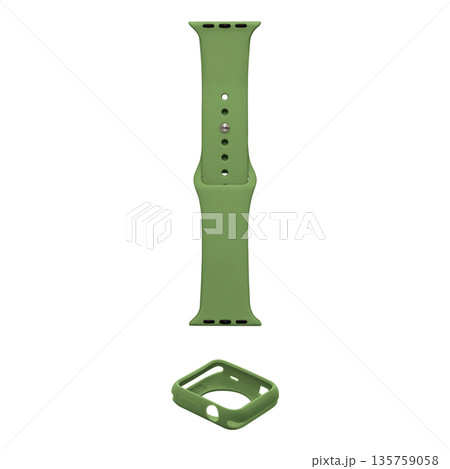 silicone strap for smart watches, on a white background in isolation silicone strap for smart watches, on a white background in isolation 135759058