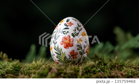 basket of easter pastel blue painted eggs placed on beige fabric	 135759468