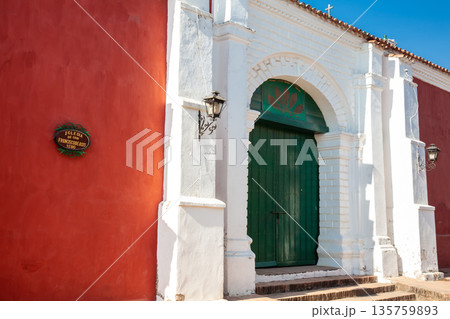 Historic Church of Saint Francis of Assisi built in 1580 at the beautiful heritage town of Mompox in Colombia 135759893