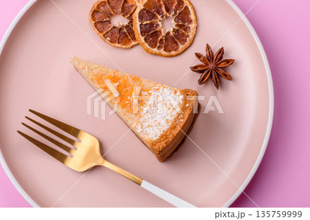 Cheesecake, a slice of sweet pie, a classic cheese dessert. Cheesecake as a food background Cheesecake, a slice of sweet pie, a classic cheese dessert. Cheesecake as a food background 135759999