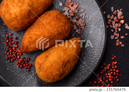 Chicken Kyiv cutlet with buttery filling, a lunch of chicken breast meat. Chicken Kyiv Chicken Kyiv cutlet with buttery filling, a lunch of chicken breast meat. Chicken Kyiv 135760470