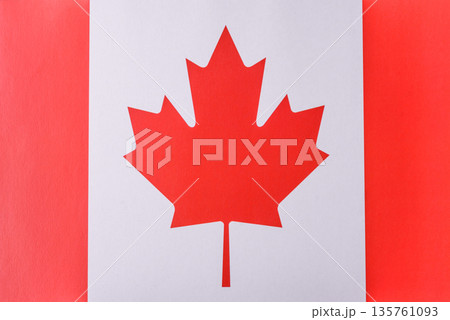 Canadian national flag in red and white color as a symbol of independence. Flag of Canada Canadian national flag in red and white color as a symbol of independence. Flag of Canada 135761093