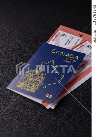 Canada passport, Canadian visa for international travel and vacation. Canadian passport 135761142
