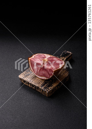 A meat roll made from pork or beef tongue slices with spices. Tongue roll A meat roll made from pork or beef tongue slices with spices. Tongue roll 135761261