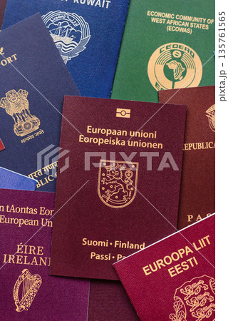 Passports of citizens of different countries of the world, passports background 135761565