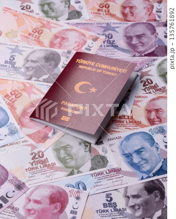 Turkey passport, turkish visa for international travel and vacation. Turkish passport 135761892