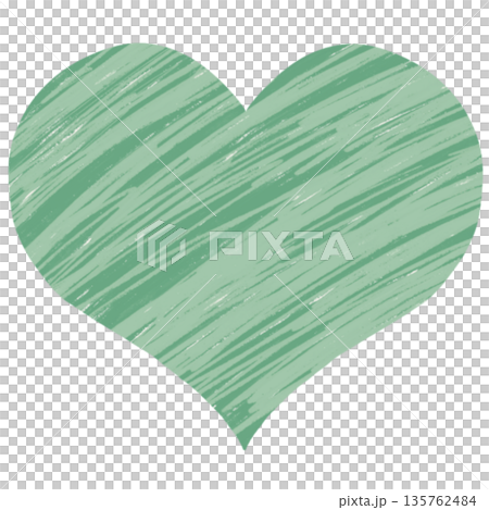 Colorful hand-drawn heart | Green, heart, icon 135762484