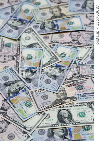 Cash, US dollar currency, financial and business flows. US dollar cash Cash, US dollar currency, financial and business flows. US dollar cash 135763687