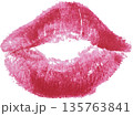 Print of parted lips with red lipstick on isolated background 135763841
