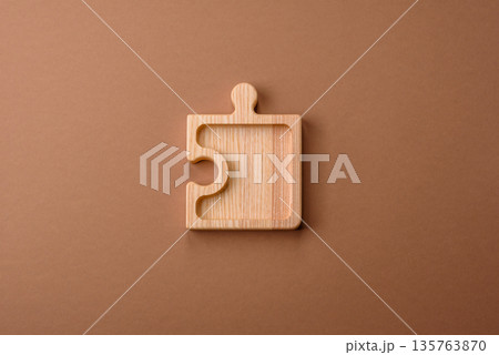 Wooden empty puzzle serving tray, kitchen accessories. A wooden empty puzzle tray Wooden empty puzzle serving tray, kitchen accessories. A wooden empty puzzle tray 135763870
