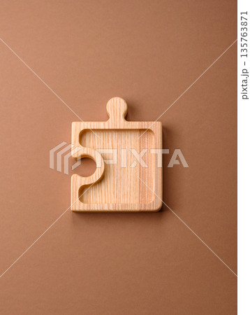 Wooden empty puzzle serving tray, kitchen accessories. A wooden empty puzzle tray Wooden empty puzzle serving tray, kitchen accessories. A wooden empty puzzle tray 135763871
