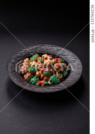 Gingerbread, Christmas cookies, and ornamental holiday baked goods. Christmas gingerbread 135764236