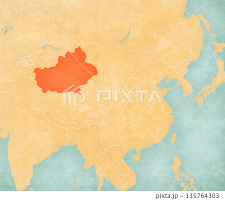 Map of China - Xinjiang Map of China - Xinjiang 135764303