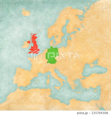 Map of Europe - United Kingdom and Germany Map of Europe - United Kingdom and Germany 135764306