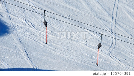Brilliant Winter Scene Filled With Snow And Distinct Geometric Patterns Creating Visual Interest 135764391