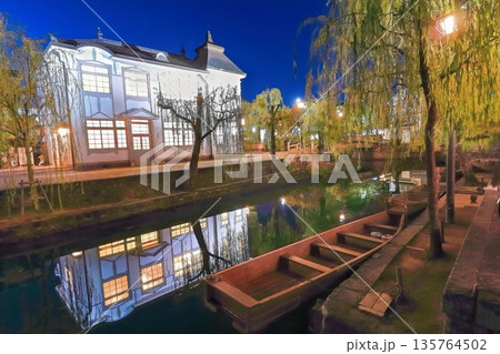 【岡山県】倉敷美観地区の夜景 135764502