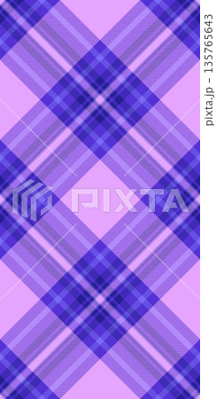 Birthday card background textile texture, romantic seamless tartan check. Female vector fabric plaid pattern in indigo and purple colors. 135765643