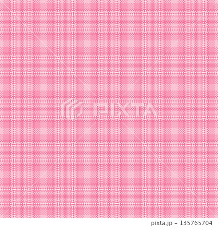 Continuity pattern seamless check, deluxe fabric texture tartan. Female vector textile background plaid in red and light colors. 135765704