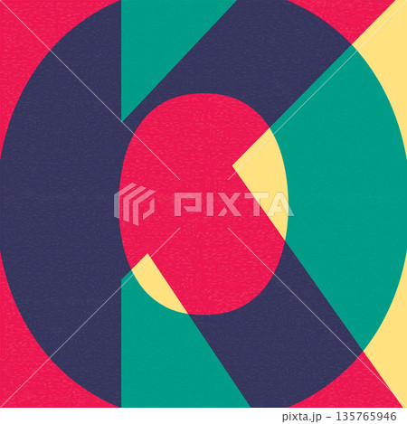 OK word vivid colors transparent on yellow background with riso print effect vector illustration. Colorful graphic elements retro risograph technique. OK word vivid colors transparent on yellow background with riso print effect vector illustration. Colorful graphic elements retro risograph technique. 135765946