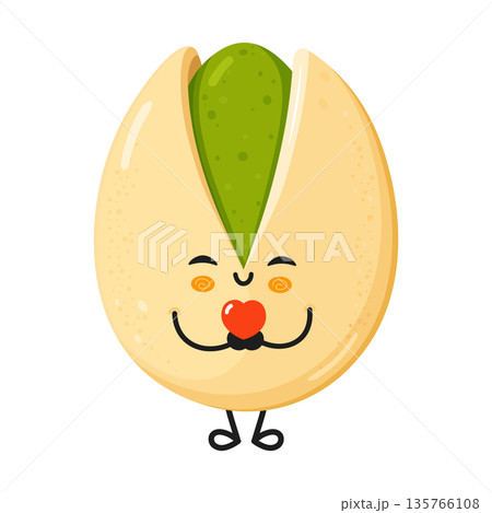 Cute pistachio character showing love and affection 135766108