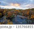 Autumn Valley Panorama at Sunset 135766855