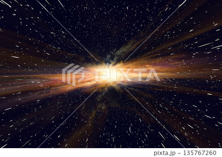 プレゼン用背景 ワープする宇宙空間のCG抽象背景(星が流線形) プレゼン用背景 ワープする宇宙空間のCG抽象背景(星が流線形) 135767260