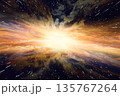プレゼン用背景 ワープする宇宙空間のCG抽象背景（星が流線形） 135767264
