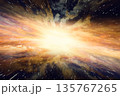 プレゼン用背景 ワープする宇宙空間のCG抽象背景（星が流線形） 135767265