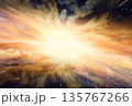 プレゼン用背景 ワープする宇宙空間のCG抽象背景（星が流線形） 135767266