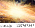 プレゼン用背景 ワープする宇宙空間のCG抽象背景（星が流線形） 135767267